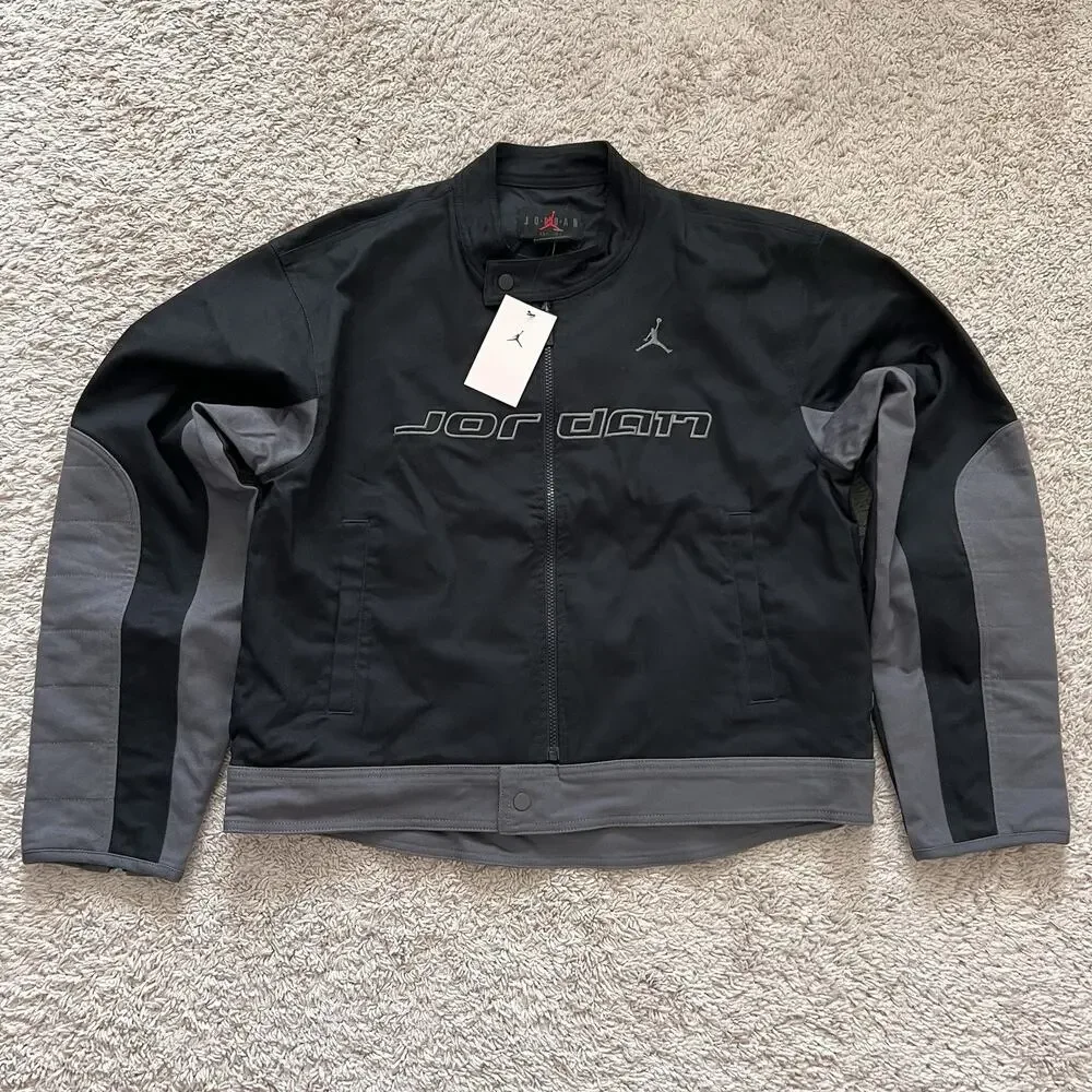 Nike Air Jordan Brooklyn Motorsport Jackets Black HV1048-010 Mens Medium NWT